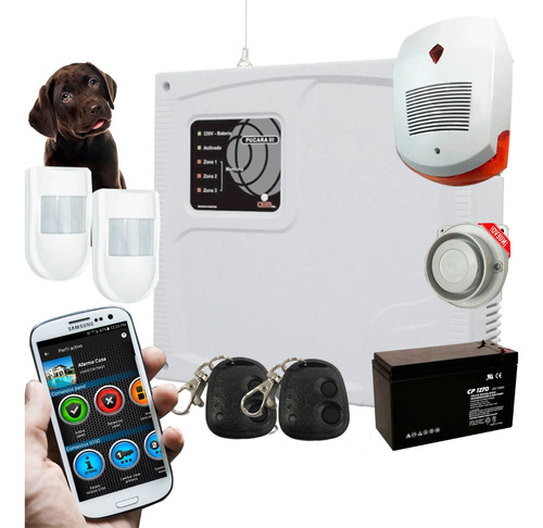 Kit Alarma Casa Gsm-2 Sensor Pet-controles-sirenas-batería 
