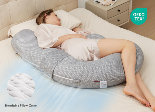 Almohada De Embarazo Original En Forma De F Gris Capa De Aire - Gris Nombre Del Diseño