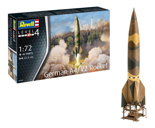 Kit de modelo 1/72 de foguete alemão A4/v2 Cohete Revell