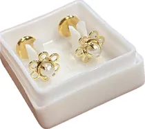 Comprar Luli Aros Tic Abridor Enchapado Oro Caravanas Flor Perla