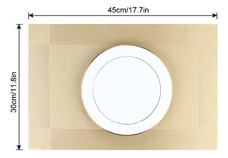 Juego De 6 Manteles Individuales Lavables De Pvc Dorados