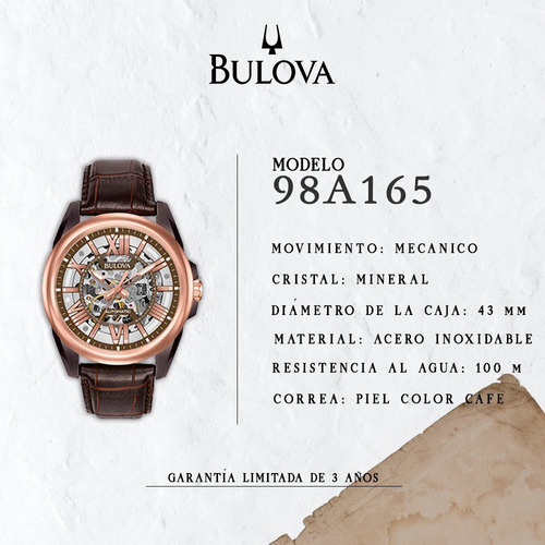 Reloj Bulova Automático Para Caballero Original 98a165