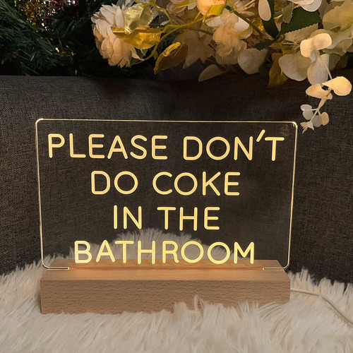 Letrero Neon Texto Ingl «please Dont Do Coke In The Bath» 3d