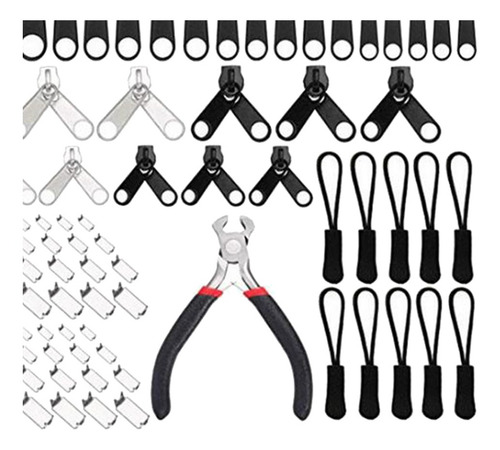 183pcs Kit De Reparación De Cremallera De Repuesto Pinzas