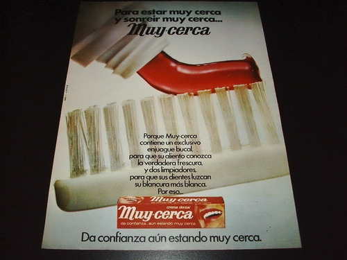 (pb087) Publicidad Clipping Crema Dental Muy Cerca * 1973