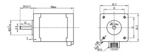 Motor Pap Nema 17 Paso A Paso 7.1kgcm Impresora Router Cnc
