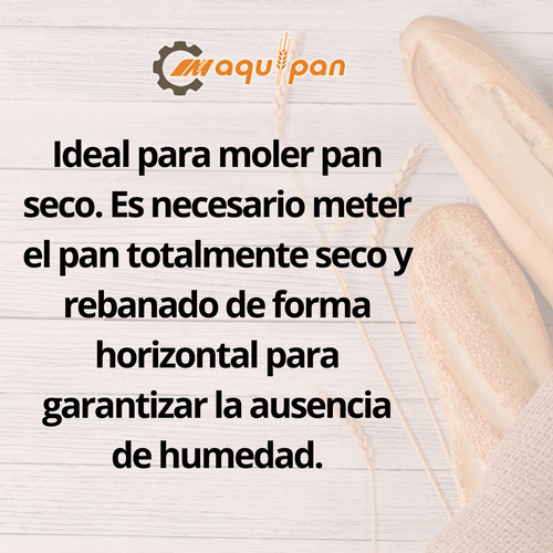 Molino De Pan Triturador Acero Inoxidable Gpaniz Mfp80ai