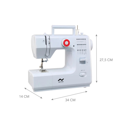Máquina De Coser Nictom Mc03 Semi Industrial 20 Puntadas Color Blanco