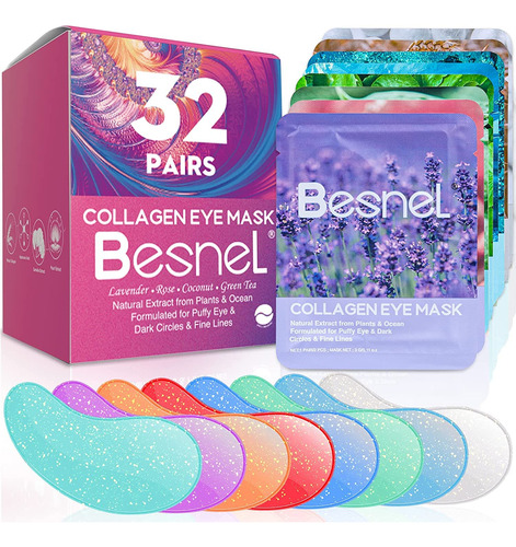 Besnel 32 Pares De Geles Para Ojos, Mascarillas Naturales Pa