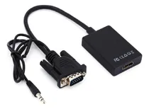 Comprar Adaptador Convertidor Vga A Hdmi C\u002Fcable Audio, Video Fullhd