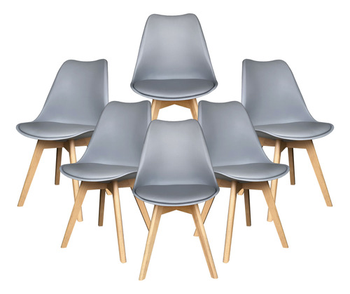 Set 6 Sillas Eames Tulip Asiento Acolchado Minimalista