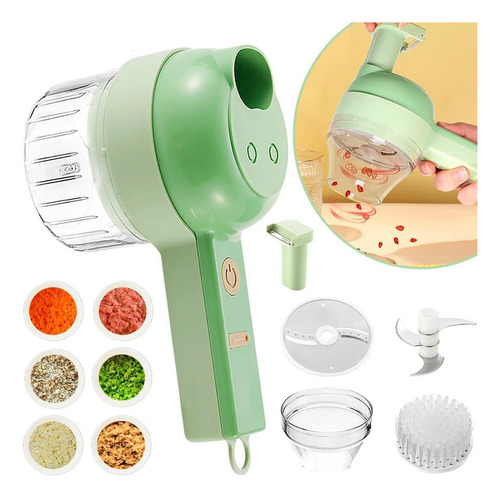 Mini Processador De Alimentos Multifuncional Cor Verde