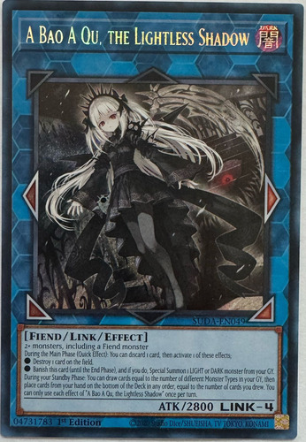 Yugioh! A Bao A Qu The Lightless Suda-en049 1st Edit Secret