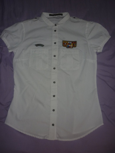 E Camisa Dama Zara Basic Blanca Air Force Talle M Art 16049