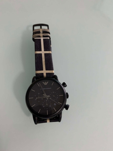 Relógio Emporio Armani Couro Black-white
