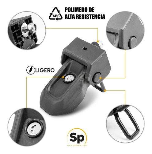 Imagen 3 de 10 de Seguro De Cofre Laterales Jeep Jl 2019/2020 Con Llave Chapa