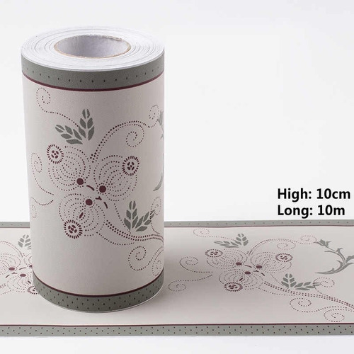 Guarda Adhesiva Con Flores 10cmx10mt