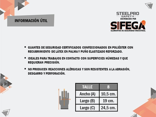Imagen 4 de 5 de Guante Multiflex Poliester Látex Steelpro
