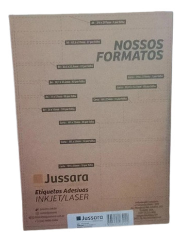 Etiqueta Adesiva Carta Inkjet/laser Caixa Com 100 Folhas