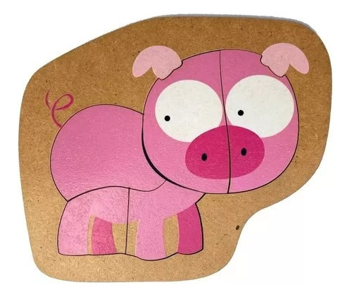 Puzzle De Madera Encastre Animales Surtidos 4 - 7 Piezas