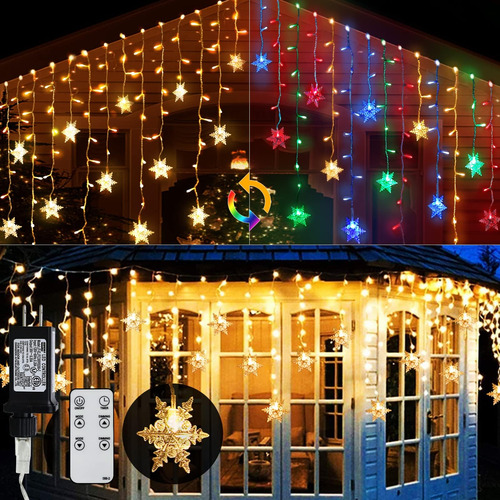 Luces De Carámbrago De Copos De Nieve De Navidad - Led De 40