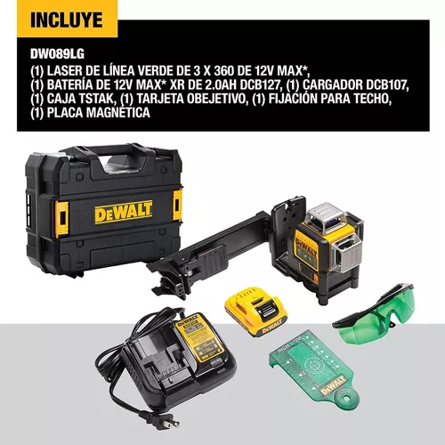 Láser (12 V, 2 x 360), color verde DeWalt DW0811LG