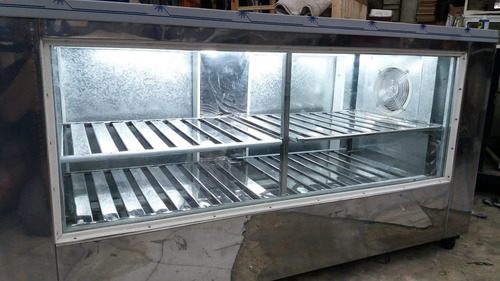 Acero Inox Heladera Vitrina Mostrador Exhibidora 2.00 Mts