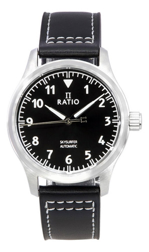 Ratio Reloj De Estilo Piloto Con Correa De Piel, Pantalla An