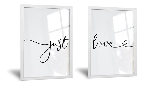 Cuadros Dormitorio Diptico Just Love - 35x50cm  Cal. Premium