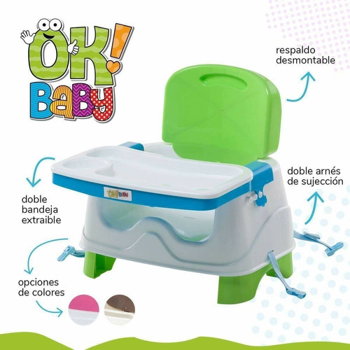 Silla De Comer Booster Plegable Portátil Bebè Nombre Del Diseño Verde