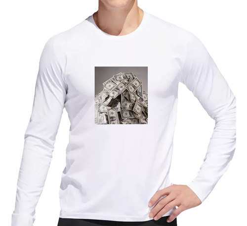 Remera Hombre Ml Dinero Montaña De Dolares Plata Billete M2