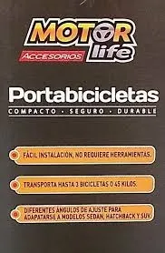 Porta Bicicleta Capacidad 3 Bicicletas Motorlife Cuotas sin inter s