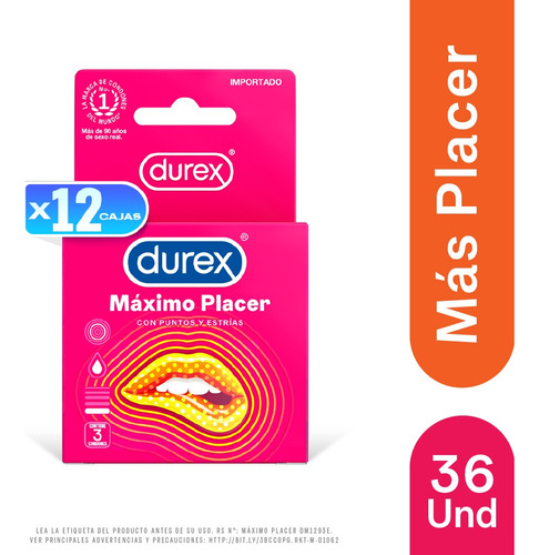 Preservativos Durex Máximo Placer - Caja 36 Un