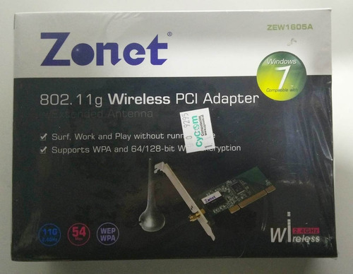 Tarjeta Adaptador Inalámbrico Wifi Red Pci Zew1605a Zonet