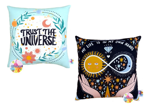 Pack 10 Almohadones Cosmic Vibes Yoga Astrologia Reiki Const