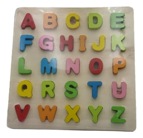 Juego Didáctico Madera Encastre Letras Números Infantil 30cm
