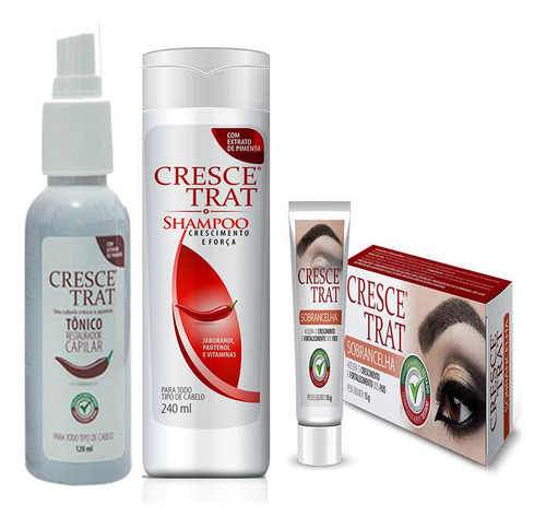 Crescetrat Tônico, Shampoo E Crescetrat Sobrancelhas