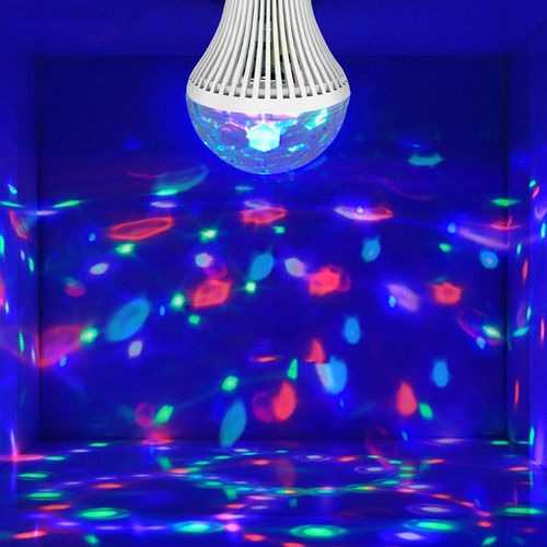 Lâmpada Ambiente Rgb Rotativa Luz De Palco Multiuso E27