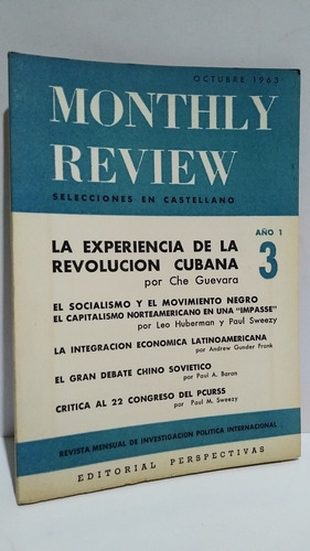 Monthly Review Año 1 Vol 3 Che Guevara Revolucion Cubana