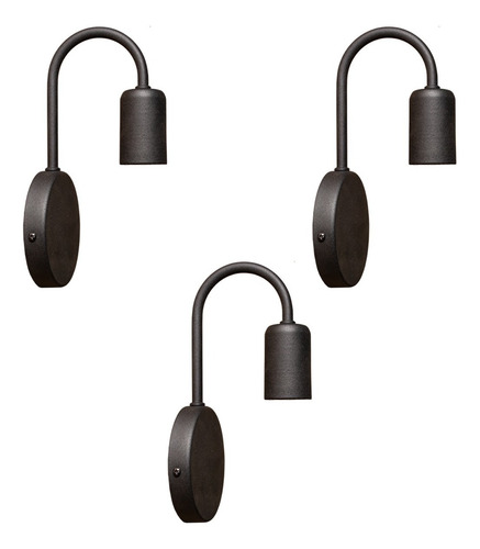 Imagen 1 de 9 de Pack X3 Lampara Aplique Pared Minimalista Apto Led