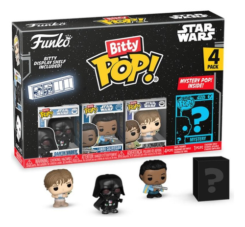 Bitty Pop! Star Wars V Darth Vader, Lando E Luke Com Yoda
