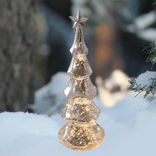 Figura De De Navidad De Cristal, Adorno Navideño L Plata