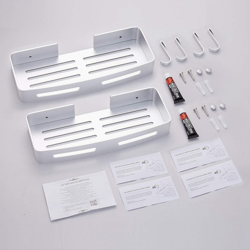 Organizador De Ducha Estante De Almacenamiento De Aluminio Plateado