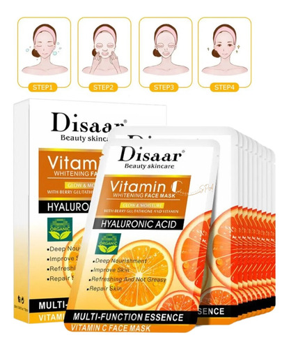 Pack 10 Mascarilla Facial Hidratante Con Vitamina C
