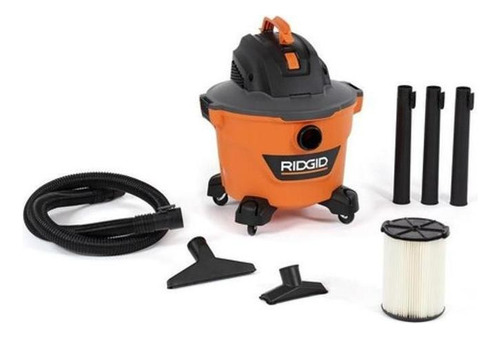 Aspiradora Ridgid 9 Galones Potencia Máxima Color Naranja