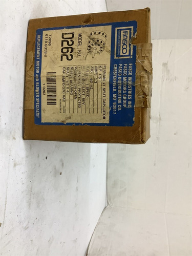 Fasco D262 Motor 1/5hp 230v 60hz Open Encl Dda