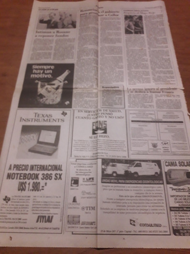 Tapa Diario La Nación 30 08 1992 Alumni Campeón Isabel Sarli (Usado)