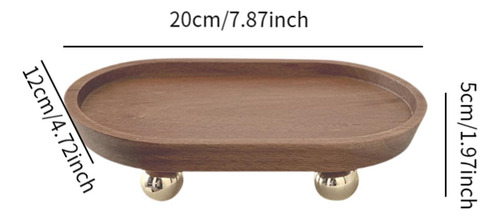 Bandeja De Madera Para Servir, Pedestal De 12x20x5cm Marrón