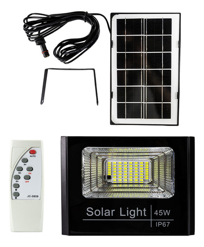 Reflector Solar Led 45w Con Panel Solar Remoto Fotocelula