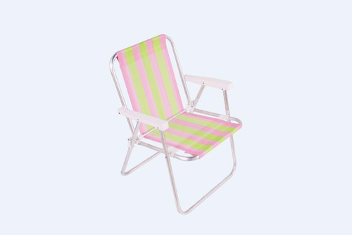 Cadeira De Praia Colorida Alta Em Alumínio C/ 6 Un Belfix